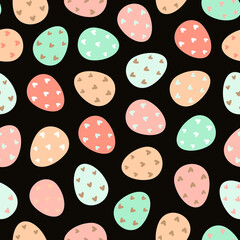 Decorated Easter eggs seamless pattern. Easter eggs background