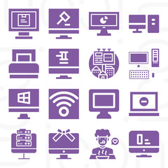 16 pack of guest  filled web icons set