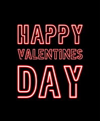 neon happy valentines day illustration