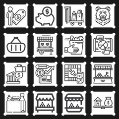 16 pack of monopoly  lineal web icons set