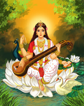 Saraswati Illustrations and Clipart. 526 Saraswati royalty free  illustrations, drawings and graphics available to search from thousands of  vector EPS clip art providers.