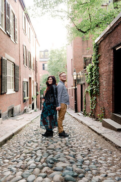 couple having fun in the streets