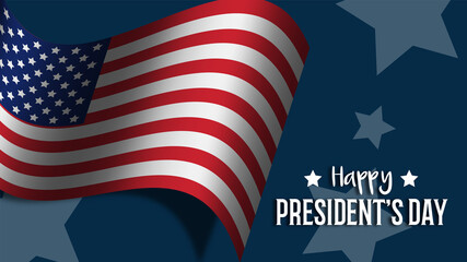 Happy president's day  february united states america banner background, vector illustration