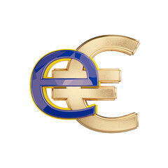 Fototapeta premium symbol of the digital currency E Euro symbolic Euro design 3d-illustration