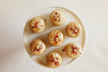 Sprinkled Cupcakes on a Simple White Plate