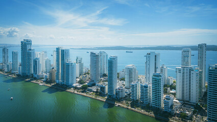 Fototapeta na wymiar Cartagena de Indias, city skyline 