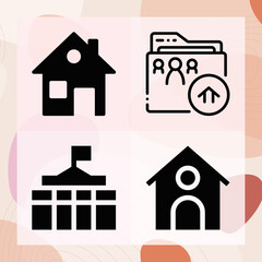 Simple set of entrance related filled icons