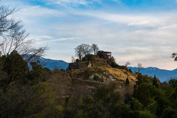 Naklejka premium 苗木城跡 夕暮れ