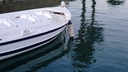 detail of fishing boat in the harbor