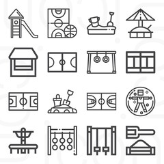 16 pack of playground  lineal web icons set