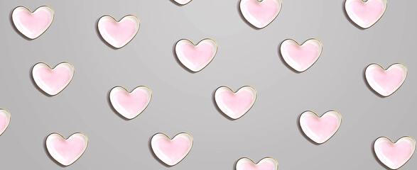 Appreciation theme with heart dishes - flat lay