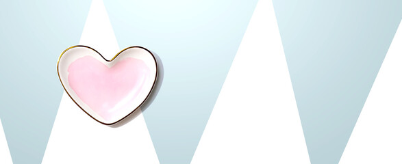 Appreciation theme with a heart dish - flat lay