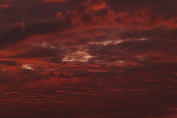 red sky and clouds
