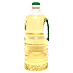 Big bottle of vegetable oil extra virgin isolated on white background
