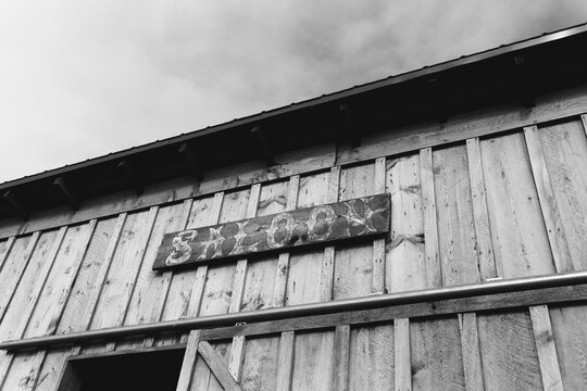 Saloon Sign on Wooden Building