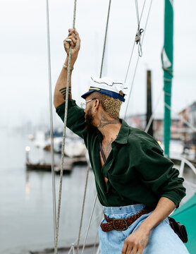 man on sailboat