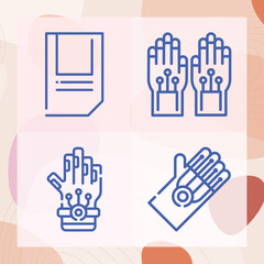 Simple set of storage device related lineal icons