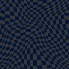 Distorted checkerboard patter. Vector seamless pattern - 412357378