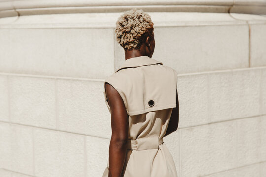 Black woman in camel clothes