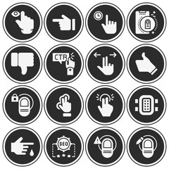 16 pack of toe  filled web icons set