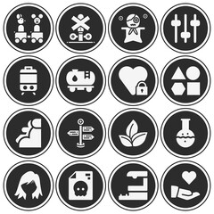 16 pack of condition  filled web icons set