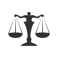 Black Justice Scales Legal Law icon logo design template vector