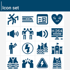 Simple set of lofty related filled icons.