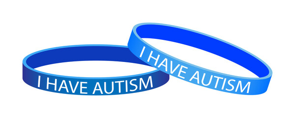 Autism Awareness Day. I have autism blue bands, bracelets on hand. Vector illustration.