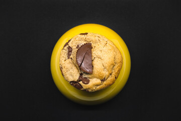 Closeup of chocolate peanut butter cookie 