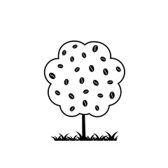 Coffee tree icon flat vector illustration. Line style
