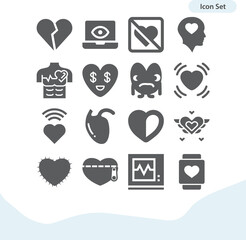 Simple set of suspicion related filled icons.