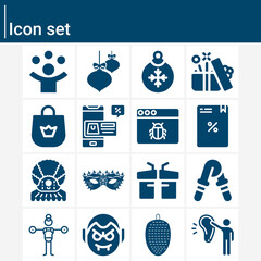 Simple set of hang related filled icons.