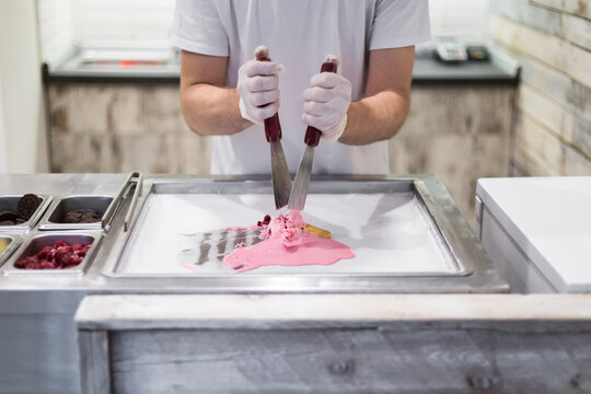 Portrait of man who make ice cream
