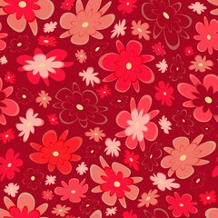 Trendy fabric pattern with miniature flowers.Summer print.Fashion design.Motifs scattered random.Elegant template for fashion prints.Good for fashion,textile,fabric,gift wrapping paper.Pink terracotta