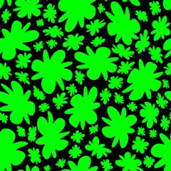Trendy fabric pattern with miniature flowers.Summer print.Fashion design.Motifs scattered random.Elegant template for fashion prints.Good for fashion,textile,fabric,gift wrapping paper.Green on black