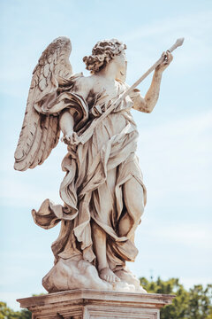 Details of bridge Sant Angelo castle in Rome