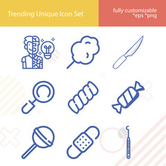 Simple set of apt related lineal icons.