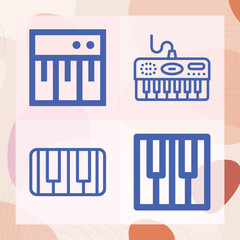 Simple set of softly related lineal icons