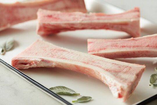 Raw marrow bones.