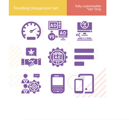 Simple set of alliance related filled icons.