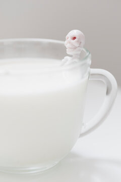 skeleton taking a milk bath