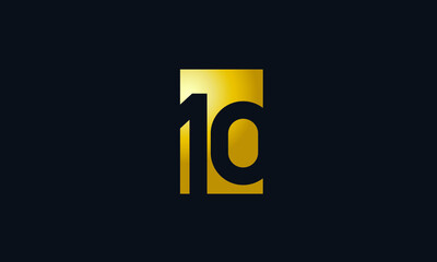 Unique Modern Number 10 Logo