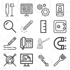 16 pack of experience  lineal web icons set