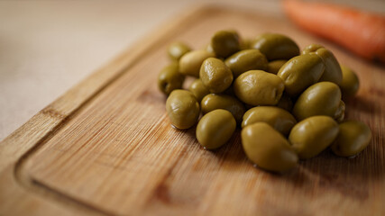 Olives on table