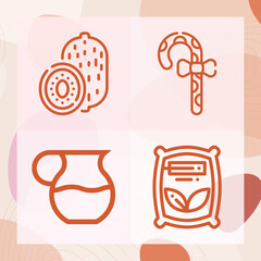 Simple set of natural related lineal icons