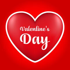 heart for valentines day red and white background, editable vector