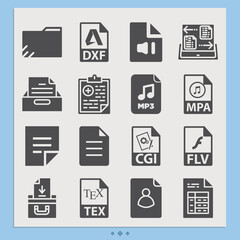 Simple set of snake dance related filled icons.