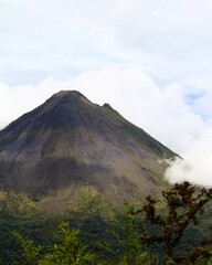 volcano and clouds