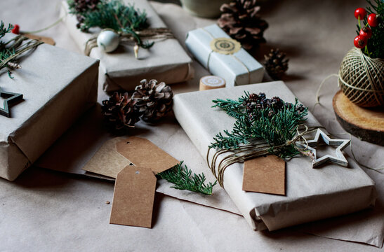 Simple, natural Christmas packaging