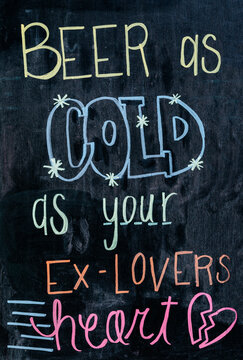 Funny message in a bar blackboard